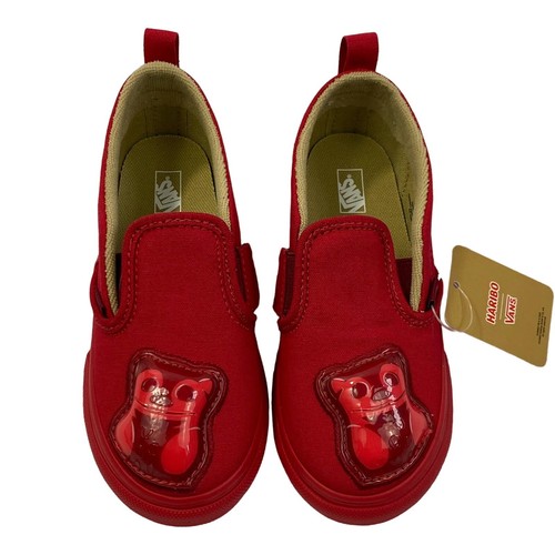 VANS Haribo 3D Bears Slip On Sneakers Kids Toddler Size 10 Red Waffle Soles NWT - Picture 3 of 11