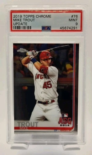 Mike Trout 2019 Topps #76 PSA 9 MINT - Angels HOF Legend - Sharp Flagship Slab