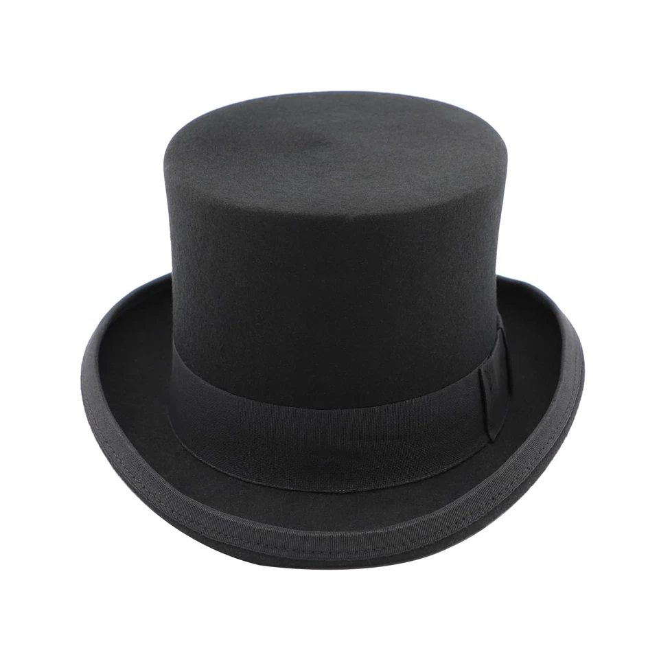 Top Sombreros para Hombres Mujeres Lana Alto Top Sombrero Satinado Forrado Fiesta Vestido Sombrero Negro Para... Foto 2 de 4