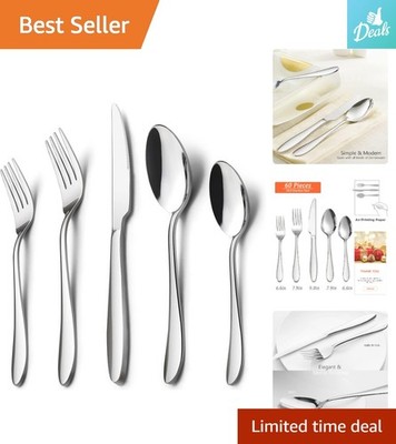 Complete 60-Piece Tableware Set for 12 - Sturdy, Dishwasher Safe, Modern Design