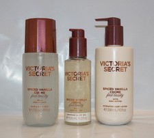 Victoria's Secret Spiced Vanilla Creme Body Lotion, Mist  Shimmer Body Oil