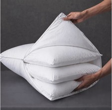 Three Geese Adjustable Layer Goose Feather Pillow Queen Size Bed Pillow