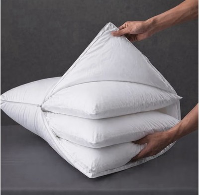 Three Geese Adjustable Layer Goose Feather Pillow Queen Size Bed Pillow