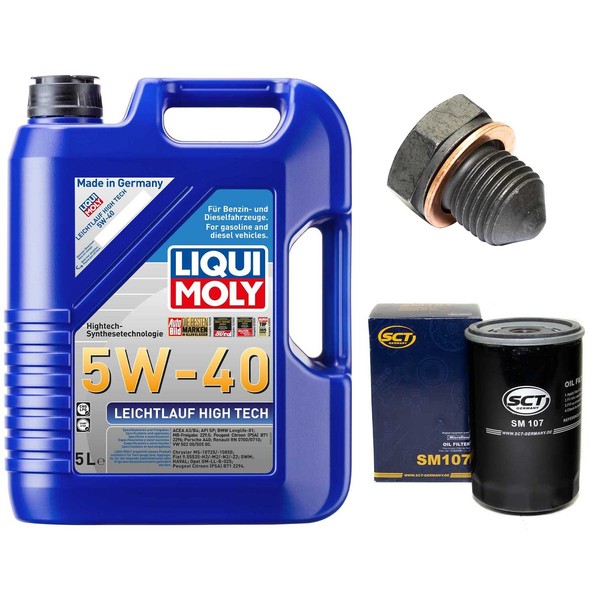 MotoröL Filter Set 5W-40 5 Liter + ÖLablassschraube FüR Audi 80 VW Transporter-image