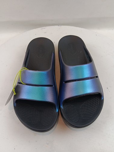 OOFOS Slides Sandals Women's Size 11 Midnight Spectre OOahh Luxe Comfort Shoes - Picture 15 of 23