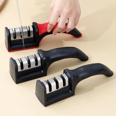 3-stage Knife Sharpener Tool | Kitchen Blade Honer | Non-slip Base Accessory