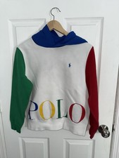 Polo Ralph Lauren Boy Colorblock Zip Hoodie Sweatshirt Youth L 14-16 embroidered