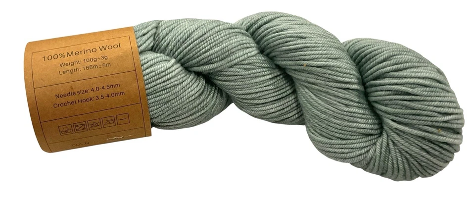 2- Agnes Lana Merino Hilo Hanks Pastel Espuma de Mar Tinte Verde 100G Cada uno Foto 2 de 2