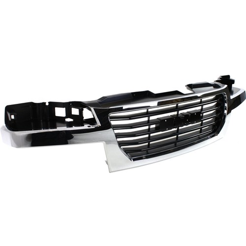 Grille For 2004-2012 GMC Canyon Chrome Shell w/ Black Insert Plastic - Picture 2 of 9