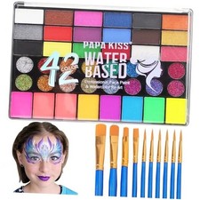 42 Color Face Painting Kit for Kids, Water Activated Face Paint Kit, Safe for