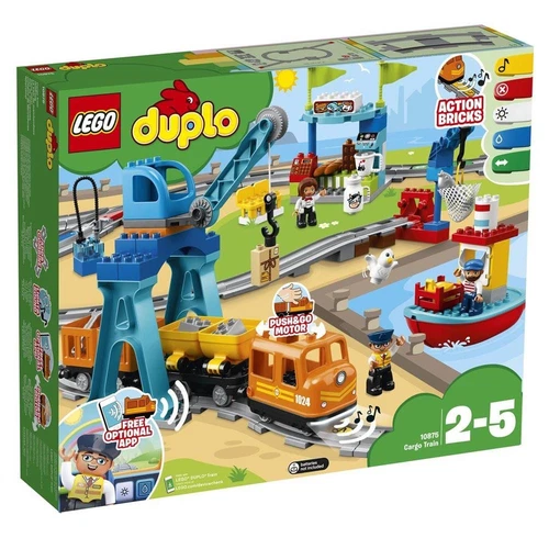 LEGO® DUPLO® 10875 - Güterzug Eisenbahn Schienen Set Lok Waggons Spielset 2 - 5