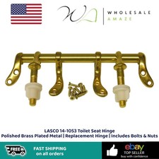LASCO 14-1053 Toilet Seat Hinge Polished Brass Plated Metal  Replacement Hinge