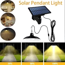 30 LED Solar Pendant Hanging Light Dimmable Outdoor Indoor Garden Yard Shed Lamp