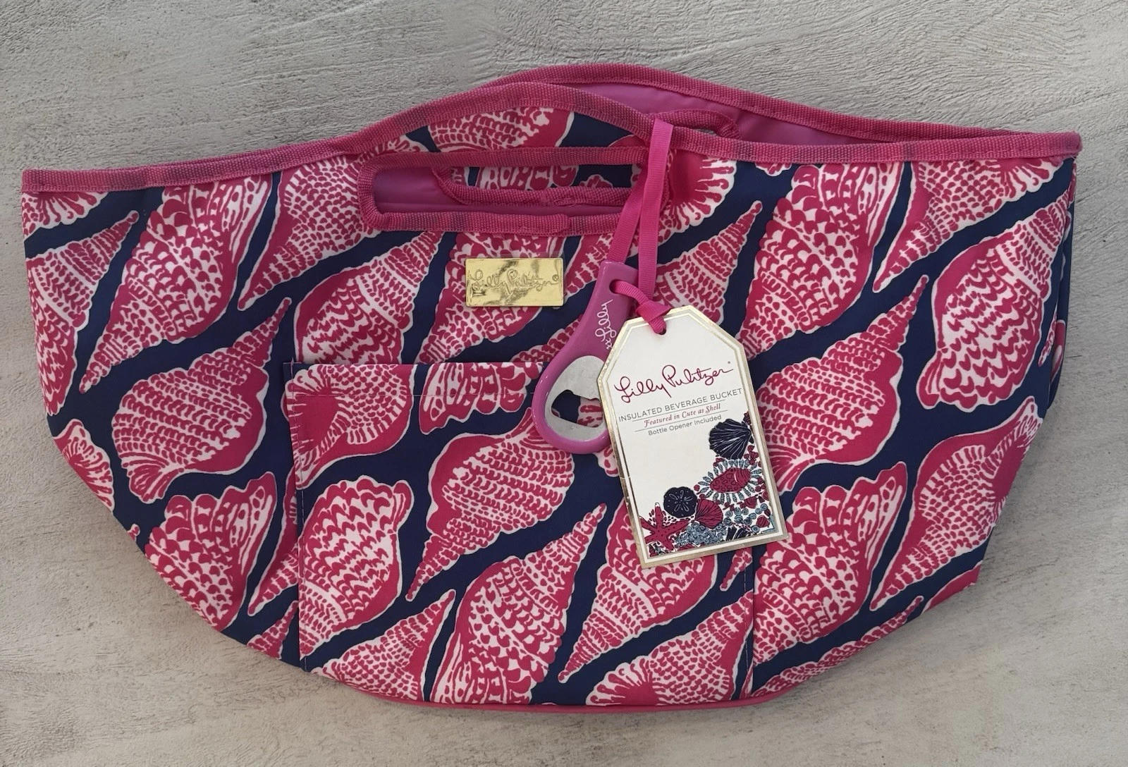NWT Lilly Pulitzer Cute As A Shell Large Insulated Beverage Bucket Bag Beach