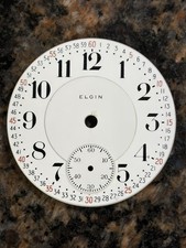 Vintage Antique Elgin Double Sunk Montgomery Porcelain Pocket Watch Dial