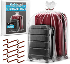 5 Pack 40 X 58 Extra Large Clear Plastic Storage Bags for Luggage Cover