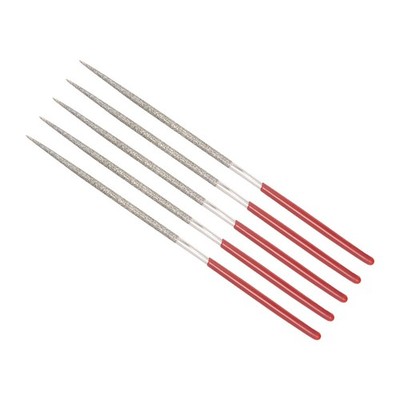 Set di 2 lime diamantate con ago semicircolare e pietra piatta, in vetro, 120 mm
