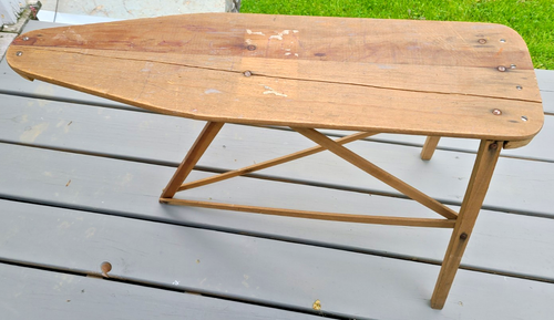 Antique miniature child size wooden ironing board, great accent table! - Picture 2 of 8