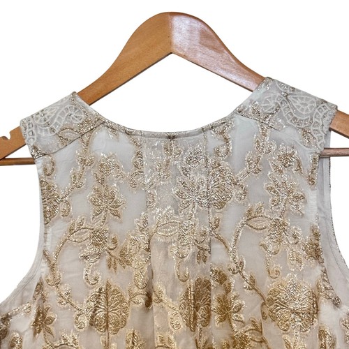 New MOULINETTE SOEURS Anthropologie Skylar Shine Floral Embroidered Top Sz 4 - Picture 11 of 12