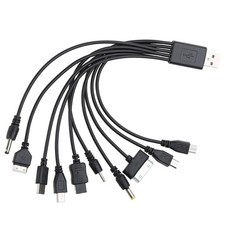GOUDOGEDC 10 in 1 USB Cables - 20CM/7.87in Universal 7.87 inches, Black