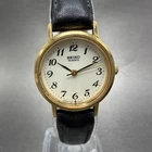 Seiko Watch Women 23mm White Dial Gold Tone Round 7321-0100 New Battery Vintage