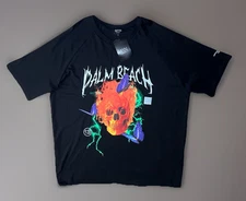 NWT Rare Boohoo MAN Black Oversized Palm Beach Skull SS T-Shirt Men's Size Large
