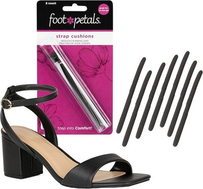 Foot Petals Strap Cushions, Stop Slipping Straps, Reduce Rubbing, Black 
