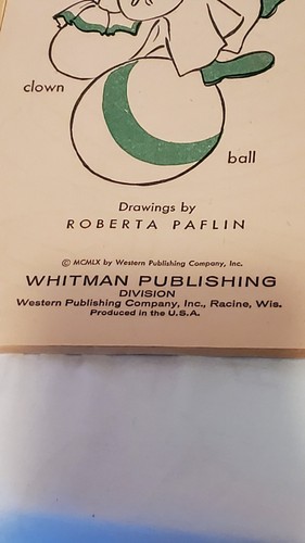 Playtime Say & Color Vtg 1960 Coloring Book Whitman 95% Unused RARE Maker Flaw - Foto 6 di 11