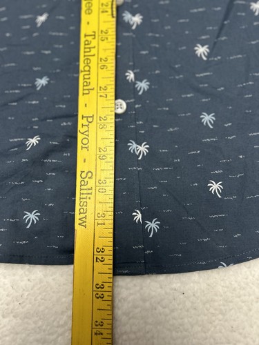 Original Pinguin Kurzarm Button Down Hemd Herren Größe XL Blau Palmen - Bild 5 von 13
