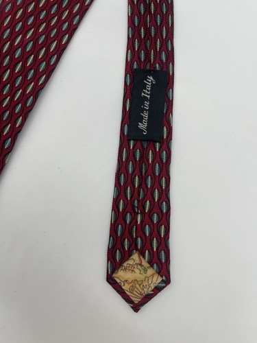 Vintage Bruno Piattelli geometrische rote Krawatte Seide RAR Private Collection Handarbeit - Bild 3 von 6