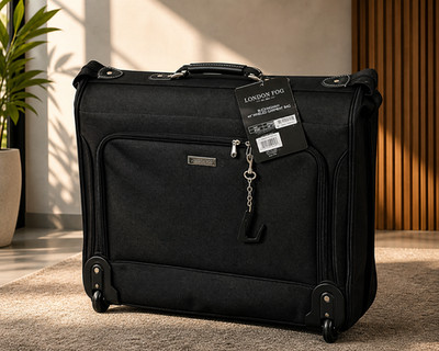 London Fog Buckingham 44  Wheeled Garment Bag Black Travel Suit Luggage NEW