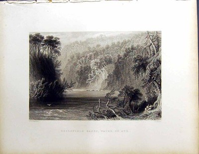 Old Coilsfield Banks Ayr River Beattie Engraving Scotland C1836 Bartl 19th