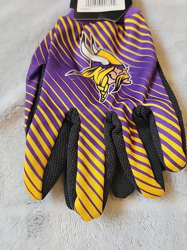 Guanti utility Minnesota Vikings nero giallo viola NFL calcio - Foto 2 di 6