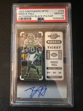 2022 PANINI CONTENDERS OPTIC BREECE HALL AUTO BLACK PULSAR 8/8 #105 PSA 10