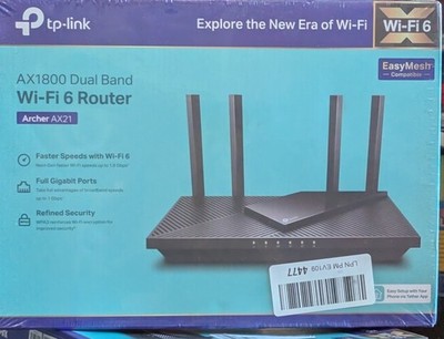 TP-Link AX1800 WiFi 6 Router V4 (Archer AX21) Easy Mesh -  OPEN BOX