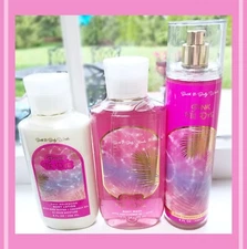 Bath & Body Works PINK TIE DYE Fragrance Mist Body Lotion Shower Gel Wash 3pcs