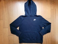 Vintage Nike Full Zip Gray Hoodie Youth Boys Women Size Large L Blue Tag 1990s