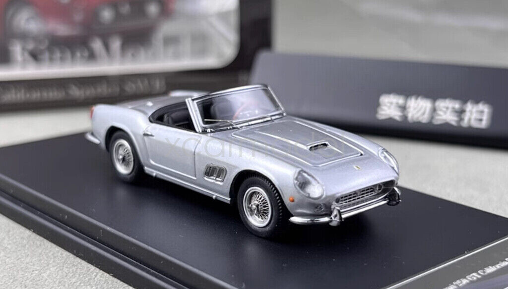 King 1:64 Scale Silver 250GT California Spyder SWB Sport Diecast Metal Car Model