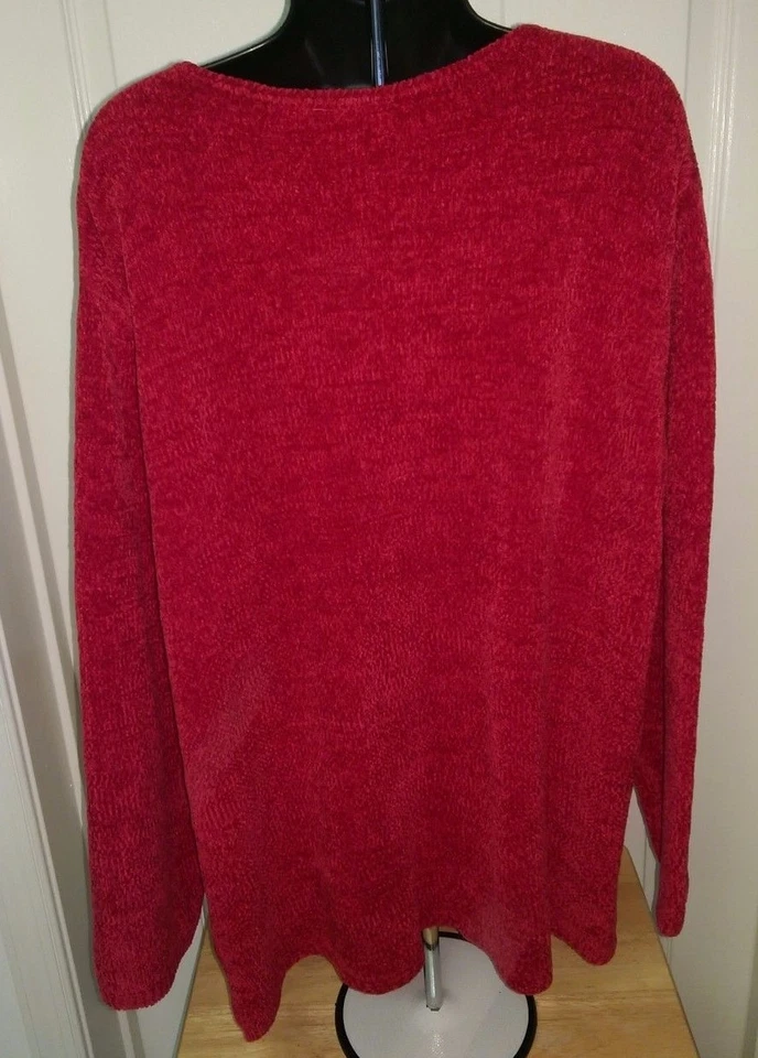 Camisa suéter blusa Carolina Colours para mujer talla 18/20 18W/20W roja Foto 3 de 3