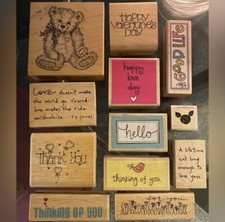 Rubber Stamp Bundle  Lot  Valentines  Love  Scrap Book