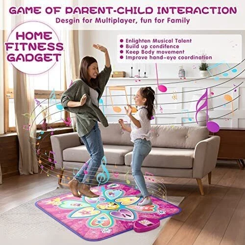 Music Toy Play Mat Dance Mat Toys Dance Pad Pink Musical Kids Dancing Blanket - Image 4 of 4