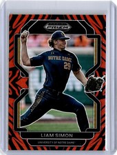 2022 Prizm Draft Picks Tiger Stripe Liam Simon 18/99 (B22) Giants