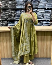 Indian Designer Anarkali Kurta Kurti Set Pakistani Gift For Her 3 Piece Combo