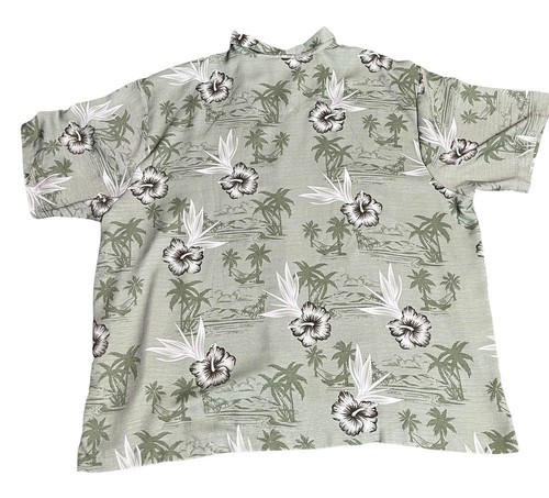 Island Shores Short Sleeve Button Up Mint Green Hawaiian Shirt Size 4XL - Picture 3 of 8