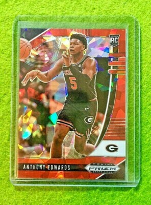 ANTHONY EDWARDS RED ICE PRIZM ROOKIE CARD CRACKED ICE GEORGIA 2020 Basketball