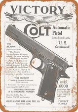 METAL SIGN - Colt M1911 Victory - Vintage Look Reproduction