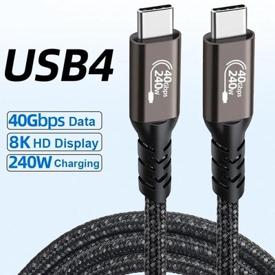  USB4 Type C to Type C Cable 40Gbps 8K Video PD 240W Fast Charging A4U7 