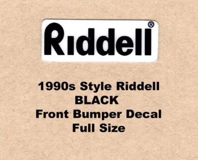 NOS 1990s Style Front Bumper Decals for Riddell Helmets - Black