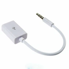 3.5mm Male AUX Audio Plug Jack to USB 2.0 Female Converter Cable Cord Car MP3 US