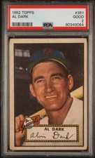 1952 Topps #351 Alvin Dark PSA 2 NY Giants UER  (9064)
